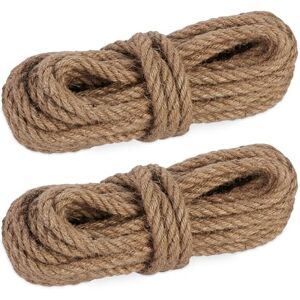 Relaxdays Juteseil 10 mm, 2er Set Naturseile je 10 m, biologisch abbaubar, Basteln, Garten, Verpackung, Kordel, Natur Relaxdays Juteseil 10 mm, 2er Set Naturseile je 10 m, biologisch abbaubar, Basteln, Garten, Verpackung, Kordel, Natur