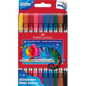 Faber-Castell 151107 Filzstifte Set Glitzer, 10 Doppelfasermaler für Kinder und Erwachsene Faber-Castell 151107 Filzstifte Set Glitzer, 10 Doppelfasermaler für Kinder und Erwachsene