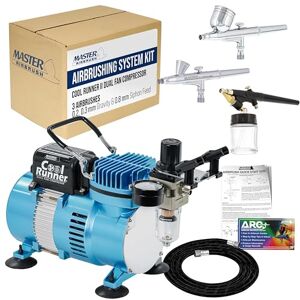Master Airbrush ARTMulti-Purpose Profi-Airbrush-System mit 3 Airbrushs, 1,8 m Luftschlauch & Airbrush-Halter, Trainingsbuch Master Airbrush ARTMulti-Purpose Profi-Airbrush-System mit 3 Airbrushs, 1,8 m Luftschlauch & Airbrush-Halter, Trainingsbuch