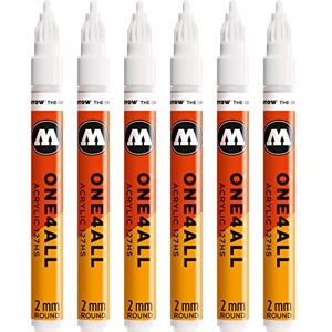 Molotow One4All 127HS Acryl Marker (2,0 mm Strichstärke, hochdeckend und permanent, UV-beständig, für fast alle Untergründe) 6 Stück Farbe 160 signalweiß Molotow One4All 127HS Acryl Marker (2,0 mm Strichstärke, hochdeckend und permanent, UV-beständig, für fast alle Untergründe) 6 Stück Farbe 160 signalweiß