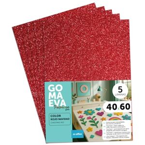 m-office Moosgummi Platten mit Glitzer 40x60cm, Bunte EVA Foam Bastelplatten für Kinder, DIY, Schule, Deko & Kunstprojekte – Ideal als Bastelpapier, Moosgummi mit Glitzer (Weihnachtsrot, 5 uds) m-office Moosgummi Platten mit Glitzer 40x60cm, Bunte EVA Foam Bastelplatten für Kinder, DIY, Schule, Deko & Kunstprojekte – Ideal als Bastelpapier, Moosgummi mit Glitzer (Weihnachtsrot, 5 uds)