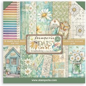 Stamperia Scrapbook Paper Pad for Scrapbooks, Albums, Cards, Bullet Journals and More, Acid Free, Double-Sided, Perfect for Hobbies, Crafts, and Gifting (Daisy Art) (20.3 x 20.3cm) Stamperia Scrapbook Paper Pad for Scrapbooks, Albums, Cards, Bullet Journals and More, Acid Free, Double-Sided, Perfect for Hobbies, Crafts, and Gifting (Daisy Art) (20.3 x 20.3cm)