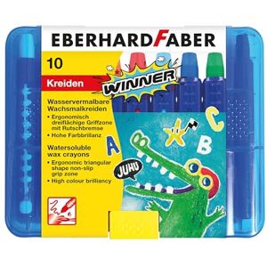 Eberhard Faber 521110 Wachsmalkreide Winner, wasservermalbar, 10 Wachsmalstifte in praktischer Kunststoffbox Eberhard Faber 521110 Wachsmalkreide Winner, wasservermalbar, 10 Wachsmalstifte in praktischer Kunststoffbox