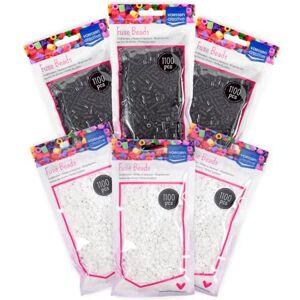 Creative Bügelperlen Set Schwarz und Weiß 6 x 1100 Stück Steckperlen zum Basteln mit Kindern DIY Gestalten von Schmuck, Deko, Verzierungen und weiteren Bastelideen Creative Bügelperlen Set Schwarz und Weiß 6 x 1100 Stück Steckperlen zum Basteln mit Kindern DIY Gestalten von Schmuck, Deko, Verzierungen und weiteren Bastelideen