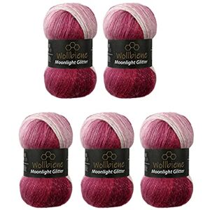 Wollbiene Moonlight Glitter Batik Simli Strickwolle 500g 5x100g Zum Stricken und Häkeln 20% Wolle, Metallic, Türkisch, Farbverlauf, Glitzer (5300 Beere Weiß) Wollbiene Moonlight Glitter Batik Simli Strickwolle 500g 5x100g Zum Stricken und Häkeln 20% Wolle, Metallic, Türkisch, Farbverlauf, Glitzer (5300 Beere Weiß)