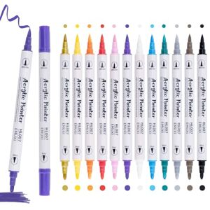 Carehabi Acrylstifte 12 Farben Acrylfarben stifte Wasserfeste Acrylic Paint Marker Stifte für Glas Holz Leinwand Keramik Weihnachten Basteln Ostern DIY Kunsthandwerk machen (12) Carehabi Acrylstifte 12 Farben Acrylfarben stifte Wasserfeste Acrylic Paint Marker Stifte für Glas Holz Leinwand Keramik Weihnachten Basteln Ostern DIY Kunsthandwerk machen (12)
