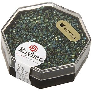 Rayher Hobby Delica-Rocailles, Miyuki-Rocailles, metallic, smaragd, 1,6 mm ø, Dose 4 g, Perlen zum Auffädeln, Glasperlen klein, 14760840 Rayher Hobby Delica-Rocailles, Miyuki-Rocailles, metallic, smaragd, 1,6 mm ø, Dose 4 g, Perlen zum Auffädeln, Glasperlen klein, 14760840