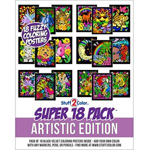 Stuff2Color Super Pack mit 18 flauschigen Samt-Ausmalpostern (künstlerische Edition) – ideal für Familienzeit, Kunst und Handwerk, Reisen, Klassenzimmer, Pflegeeinrichtungen, Für alle Altersgruppen: Mädchen, Stuff2Color Super Pack mit 18 flauschigen Samt-Ausmalpostern (künstlerische Edition) – ideal für Familienzeit, Kunst und Handwerk, Reisen, Klassenzimmer, Pflegeeinrichtungen, Für alle Altersgruppen: Mädchen,