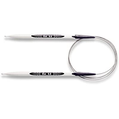 Prym mehrfarbige Rundstricknadel mit ergonomischem Design aus Kunststoff, 6 mm, Länge 80 cm, Alabasterweiß Prym mehrfarbige Rundstricknadel mit ergonomischem Design aus Kunststoff, 6 mm, Länge 80 cm, Alabasterweiß