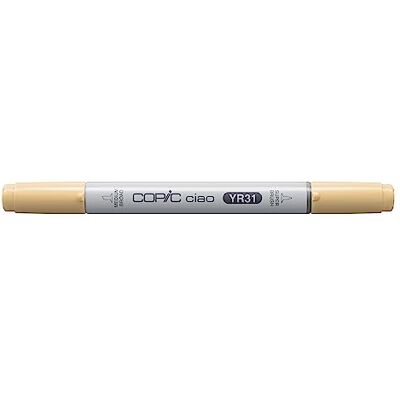 Copic Ciao Marker Typ YR 31, Light Reddish Yellow, vielseitiger Layoutmarker, mit einer mittelbreiten und einer Brush-Spitze Copic Ciao Marker Typ YR 31, Light Reddish Yellow, vielseitiger Layoutmarker, mit einer mittelbreiten und einer Brush-Spitze