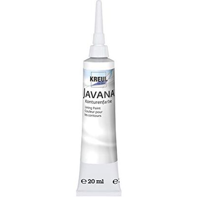 KREUL 815720 Javana Seidenmalerei Konturenfarbe für Stoffe, 20 ml Tube mit Feinspritzdüse, weiß KREUL 815720 Javana Seidenmalerei Konturenfarbe für Stoffe, 20 ml Tube mit Feinspritzdüse, weiß