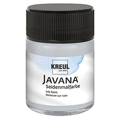 KREUL 8154 Javana Seidenmalfarbe im 50 ml Glas, silbergrau, hochpigmentierte und brillante Farbe auf Wasserbasis, mit fließend flüssigem Charakter, dringt tief in die Fasern ein KREUL 8154 Javana Seidenmalfarbe im 50 ml Glas, silbergrau, hochpigmentierte und brillante Farbe auf Wasserbasis, mit fließend flüssigem Charakter, dringt tief in die Fasern ein