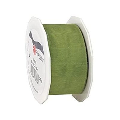 PRÄSENT C.E. Pattberg Sheer Organzaband Olive (grün), 25 m Geschenkband zum Einpacken von Geschenken, 25 mm Breite, Zubehör zum Dekorieren & Basteln, Dekoband PRÄSENT C.E. Pattberg Sheer Organzaband Olive (grün), 25 m Geschenkband zum Einpacken von Geschenken, 25 mm Breite, Zubehör zum Dekorieren & Basteln, Dekoband