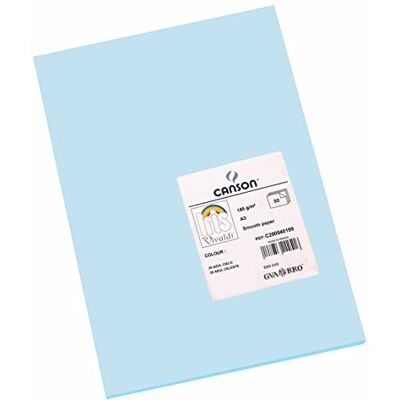 Canson 200040199 Iris Vivaldi glattes, farbiges Papier, A3, himmelblau 20 Canson 200040199 Iris Vivaldi glattes, farbiges Papier, A3, himmelblau 20
