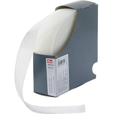 Prym 957145 Kräusel-Elastic 40 mm weiß, 53% PA 27% PES 20% EL Prym 957145 Kräusel-Elastic 40 mm weiß, 53% PA 27% PES 20% EL