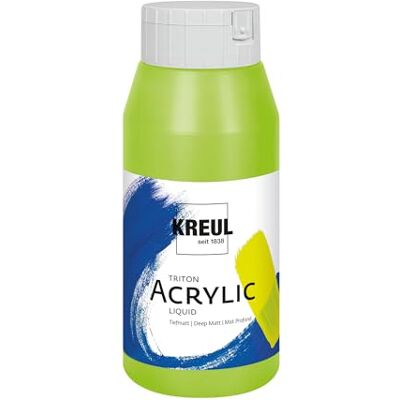 KREUL 17084 Triton Acrylic Liquid Zinnobergrün 750 ml, Hochwertige Künstler-Acrylfarbe in Studienqualität mit leicht fließendem Charakter, tiefmatt auftrocknend KREUL 17084 Triton Acrylic Liquid Zinnobergrün 750 ml, Hochwertige Künstler-Acrylfarbe in Studienqualität mit leicht fließendem Charakter, tiefmatt auftrocknend