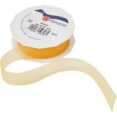 PRÄSENT C.E. Pattberg Sheer Organzaband Sonnengelb, 25 m Geschenkband zum Einpacken von Geschenken, 25 mm Breite, Zubehör zum Dekorieren & Basteln, Dekoband PRÄSENT C.E. Pattberg Sheer Organzaband Sonnengelb, 25 m Geschenkband zum Einpacken von Geschenken, 25 mm Breite, Zubehör zum Dekorieren & Basteln, Dekoband