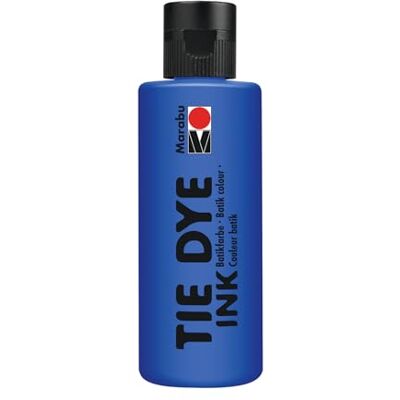 Marabu TIE DYE INK Batikfarbe in Dunkelblau, 80 ml Farbe auf Wasserbasis, vegan, strahlende Stofffarbe für helle Textilien bis 20% Kunstfaseranteil, 17300004053 Marabu TIE DYE INK Batikfarbe in Dunkelblau, 80 ml Farbe auf Wasserbasis, vegan, strahlende Stofffarbe für helle Textilien bis 20% Kunstfaseranteil, 17300004053