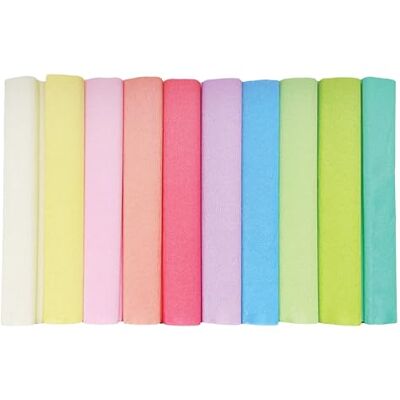 Interdruk Krepppapierrollen 10er Pack 25 x 200 cm 10 Pastell Farben Interdruk Krepppapierrollen 10er Pack 25 x 200 cm 10 Pastell Farben