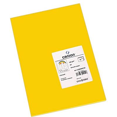 Canson 200040184 Iris Vivaldi glattes, farbiges Papier, A3, goldgelb 05 Canson 200040184 Iris Vivaldi glattes, farbiges Papier, A3, goldgelb 05