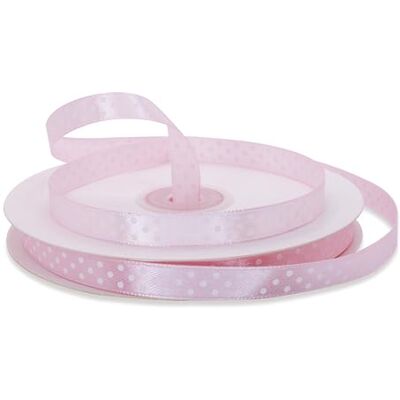 Decoraparty Rosa Doppeltes Satinband mit Punkten, Rolle für Geschenkverpackung, Gastgeschenk, Party, Taufe, Geburtstag, Zeremonie, Höhe 10 mm, Länge L 50 m Decoraparty Rosa Doppeltes Satinband mit Punkten, Rolle für Geschenkverpackung, Gastgeschenk, Party, Taufe, Geburtstag, Zeremonie, Höhe 10 mm, Länge L 50 m