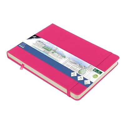 Kangaro Skizzenbuch A5 landscape Hot Pink PU Hardcover 80 Blatt 140 Gramm cremefarbenes Papier mit Gummiband und Band Kangaro Skizzenbuch A5 landscape Hot Pink PU Hardcover 80 Blatt 140 Gramm cremefarbenes Papier mit Gummiband und Band