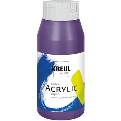 KREUL 17088 Triton Acrylic Liquid Violett 750 ml, Hochwertige Künstler-Acrylfarbe in Studienqualität mit leicht fließendem Charakter, tiefmatt auftrocknend KREUL 17088 Triton Acrylic Liquid Violett 750 ml, Hochwertige Künstler-Acrylfarbe in Studienqualität mit leicht fließendem Charakter, tiefmatt auftrocknend