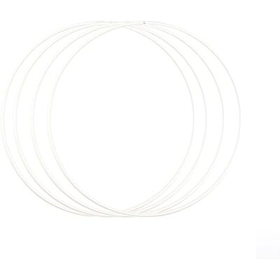 Creative Metallring 4 Stück, Weiß, Spannring Ø25 cm aus 3 mm Metalldraht zum Traumfänger Basteln, Makramee Knoten, Mandala Häkeln sowie Gestalten weiterer Wanddeko und Fensterdeko 11016-002 Creative Metallring 4 Stück, Weiß, Spannring Ø25 cm aus 3 mm Metalldraht zum Traumfänger Basteln, Makramee Knoten, Mandala Häkeln sowie Gestalten weiterer Wanddeko und Fensterdeko 11016-002