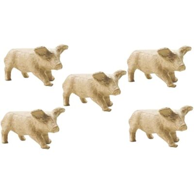 décopatch AP614Opack Packung 5 Träger zum Verzieren, aus Pappmaché, Schwein (stehend), 10,5x7x5,5 cm, Kraftbraun, 1 Pack décopatch AP614Opack Packung 5 Träger zum Verzieren, aus Pappmaché, Schwein (stehend), 10,5x7x5,5 cm, Kraftbraun, 1 Pack