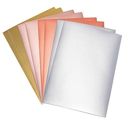 Rayher 67365000 Effektpapier Metallic matt Basics, 8 Blatt, DIN A4, 21 x 29,7 cm, 250g/m2, 4 Farben sortiert, Metallicpapier zum Basteln, Natur Rayher 67365000 Effektpapier Metallic matt Basics, 8 Blatt, DIN A4, 21 x 29,7 cm, 250g/m2, 4 Farben sortiert, Metallicpapier zum Basteln, Natur