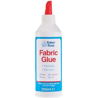 Baker Ross FX812 Textilklebstoff 250 ml Flasche, Klebstoff für Kunst- und Bastelprojekte mit Textilien Baker Ross FX812 Textilklebstoff 250 ml Flasche, Klebstoff für Kunst- und Bastelprojekte mit Textilien