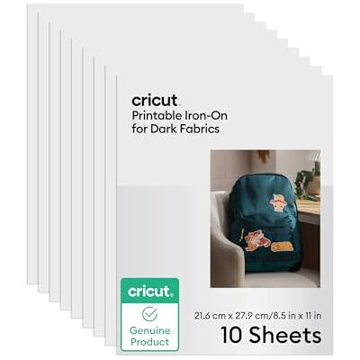 Cricut bedruckbares Transferfolie Textil Vinyl – 10 Blatt – A4 – Wasserfest – Tintenstrahldrucker geeignetes Vinyl HTV -Aufkleberpapier – kompatibel mit (Für dunkle Stoffe) Cricut bedruckbares Transferfolie Textil Vinyl – 10 Blatt – A4 – Wasserfest – Tintenstrahldrucker geeignetes Vinyl HTV -Aufkleberpapier – kompatibel mit (Für dunkle Stoffe)