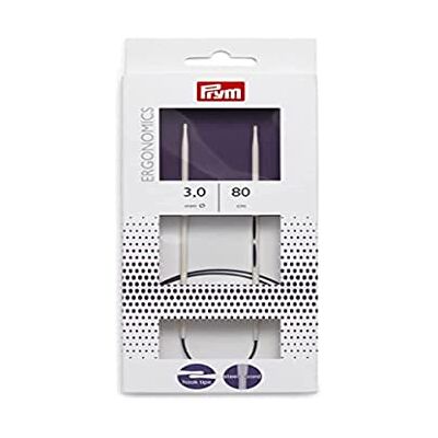 Prym 215802 Rundstricknadeln Ergonomics 80 cm 3,00 mm, Alabasterweiß Prym 215802 Rundstricknadeln Ergonomics 80 cm 3,00 mm, Alabasterweiß