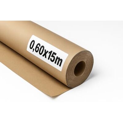 OFITURIA Naturbraunes Kraftpapier 70 g/m² – Rolle 0,60×15 m – Pack mit 3 Rollen – Recyclingpapier für Verpackungen, Basteln und Dekoration – Reißfest – Geeignet für Acryl- und Ölfarben OFITURIA Naturbraunes Kraftpapier 70 g/m² – Rolle 0,60×15 m – Pack mit 3 Rollen – Recyclingpapier für Verpackungen, Basteln und Dekoration – Reißfest – Geeignet für Acryl- und Ölfarben