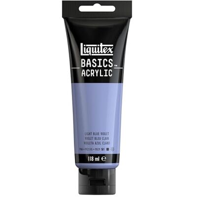 Liquitex 8870052 Basics Acrylfarbe Blauviolett Hell – 118ml Tube, lichtecht, mittlere Viskosität, seidenglänzend, monopigmentiert, Archivqualität Liquitex 8870052 Basics Acrylfarbe Blauviolett Hell – 118ml Tube, lichtecht, mittlere Viskosität, seidenglänzend, monopigmentiert, Archivqualität