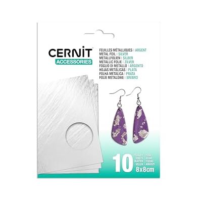 Cernit CE922C Packung mit 10 Metallfolien Prägefolien, 8,5x8,5cm Folie, geeignet für Kunst und DIY-Aktivitäten, Silber, 1 Pack Cernit CE922C Packung mit 10 Metallfolien Prägefolien, 8,5x8,5cm Folie, geeignet für Kunst und DIY-Aktivitäten, Silber, 1 Pack