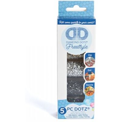 DIAMOND DOTZ DDA-014 Freestyle, runde Steinchen in Metallicfarben, 5er Set, funkelnde Diamanten f?r Diamond Painting, zum individuellen Gestalten und Verzieren von Accessoires DIAMOND DOTZ DDA-014 Freestyle, runde Steinchen in Metallicfarben, 5er Set, funkelnde Diamanten f?r Diamond Painting, zum individuellen Gestalten und Verzieren von Accessoires