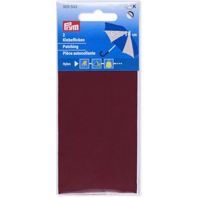 Prym 929533 Klebeflicken Nylon, 2 Stück, 6,5 x 14cm, weinrot Prym 929533 Klebeflicken Nylon, 2 Stück, 6,5 x 14cm, weinrot
