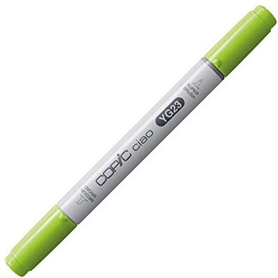 Copic Ciao Marker Typ YG 23, New Leaf, vielseitiger Layoutmarker, mit einer mittelbreiten und einer Brush-Spitze Copic Ciao Marker Typ YG 23, New Leaf, vielseitiger Layoutmarker, mit einer mittelbreiten und einer Brush-Spitze