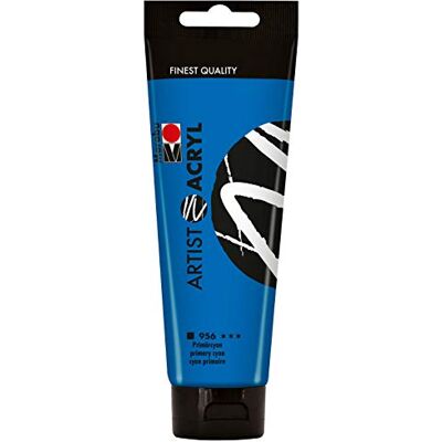 Marabu 12200044956 Artist Acryl, Primärcyan 120 ml, feine Acrylfarbe in Künstlerqualität, auf Wasserbasis, pastose Konsistenz, hoch pigmentiert, sehr gute Brillanz und Deckkraft Marabu 12200044956 Artist Acryl, Primärcyan 120 ml, feine Acrylfarbe in Künstlerqualität, auf Wasserbasis, pastose Konsistenz, hoch pigmentiert, sehr gute Brillanz und Deckkraft