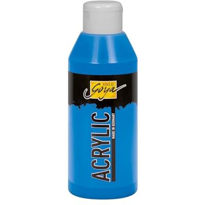 KREUL 84212 Solo Goya Acrylic primärblau, 250 ml Flasche, cremige vielseitig einsetzbare Acrylfarbe in Studienqualität, auf Wasserbasis, schnell und matt trocknend, gut deckend, wasserfest KREUL 84212 Solo Goya Acrylic primärblau, 250 ml Flasche, cremige vielseitig einsetzbare Acrylfarbe in Studienqualität, auf Wasserbasis, schnell und matt trocknend, gut deckend, wasserfest