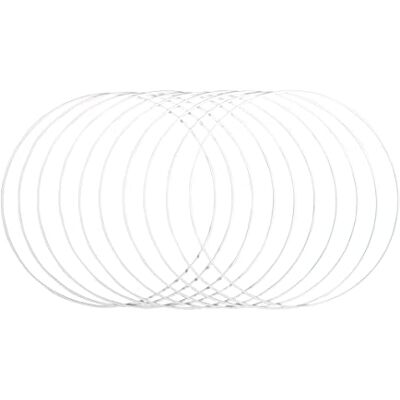 Rayher Metallringe, 10 Stück (1er Pack), 30 cm ø, weiß beschichtet, Stärke ca. 3 mm, Drahtringe zum Basteln, für Wickeltechnik, Traumfänger, Floristik, Hochzeitskranz, Hoops, 25218102 Rayher Metallringe, 10 Stück (1er Pack), 30 cm ø, weiß beschichtet, Stärke ca. 3 mm, Drahtringe zum Basteln, für Wickeltechnik, Traumfänger, Floristik, Hochzeitskranz, Hoops, 25218102
