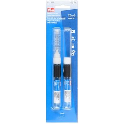 Prym 611969 Feinöl-Stift OVERLOCK 12 ml mit Nachfüllkartusche 12 ml – Präzisions-Ölstift für Overlock-Nähmaschinen, Stickmaschinen & feine Mechanik, transparentes Schmieröl für exakte Pflege Prym 611969 Feinöl-Stift OVERLOCK 12 ml mit Nachfüllkartusche 12 ml – Präzisions-Ölstift für Overlock-Nähmaschinen, Stickmaschinen & feine Mechanik, transparentes Schmieröl für exakte Pflege