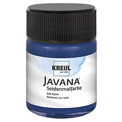 KREUL 8196 Javana Seidenmalfarbe im 50 ml Glas, nachtblau, hochpigmentierte und brillante Farbe auf Wasserbasis, mit fließend flüssigem Charakter, dringt tief in die Fasern ein KREUL 8196 Javana Seidenmalfarbe im 50 ml Glas, nachtblau, hochpigmentierte und brillante Farbe auf Wasserbasis, mit fließend flüssigem Charakter, dringt tief in die Fasern ein