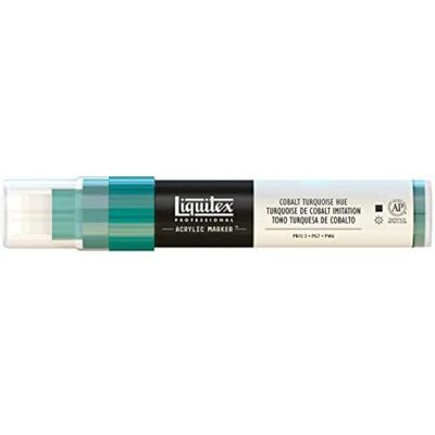 Liquitex 4610169 Professional Paint Marker, Acrylmarker mit hochpigmentierte Acrylfarbe auf Wasserbasis für den Innenbereich & Außenbereich, breite Spitze Kobalttürkis Farbton Liquitex 4610169 Professional Paint Marker, Acrylmarker mit hochpigmentierte Acrylfarbe auf Wasserbasis für den Innenbereich & Außenbereich, breite Spitze Kobalttürkis Farbton