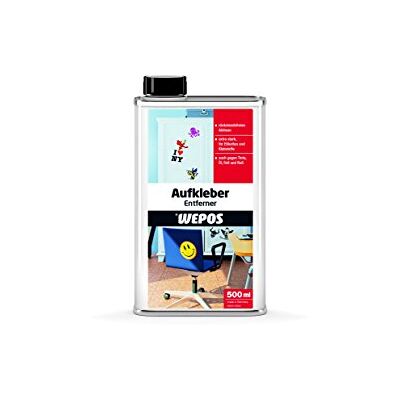 Wepos Aufkleber Entferner 500 ml extra starker Entferner für Etiketten und Klebstoffe auch für Tinte, Öl Ruß und Fett geeignet schonend und rückstandsfrei Wepos Aufkleber Entferner 500 ml extra starker Entferner für Etiketten und Klebstoffe auch für Tinte, Öl Ruß und Fett geeignet schonend und rückstandsfrei