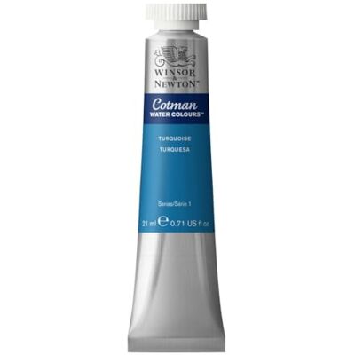 Winsor & Newton 0308654 Cotman Aquarellfarbe mit ausgezeichneter Transparenz, Farbkraft und Verarbeitungseigenschaften, Wasserfarbe 21ml Tube Türkis Winsor & Newton 0308654 Cotman Aquarellfarbe mit ausgezeichneter Transparenz, Farbkraft und Verarbeitungseigenschaften, Wasserfarbe 21ml Tube Türkis