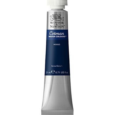 Winsor & Newton 0308322 Cotman Aquarellfarbe mit ausgezeichneter Transparenz, Farbkraft und Verarbeitungseigenschaften, Wasserfarbe 21ml Tube Indigo Winsor & Newton 0308322 Cotman Aquarellfarbe mit ausgezeichneter Transparenz, Farbkraft und Verarbeitungseigenschaften, Wasserfarbe 21ml Tube Indigo