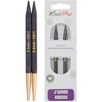 KnitPro J’adore Cubics Austauschbare Nadelspitzen 4" (10cm) 8mm KnitPro J’adore Cubics Austauschbare Nadelspitzen 4" (10cm) 8mm