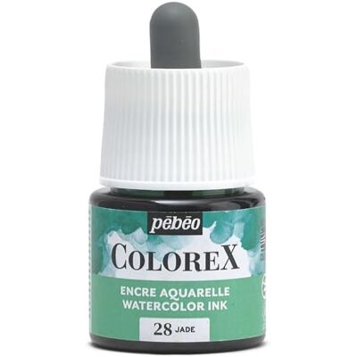 PEBEO Pébéo Tinte Colorex 45 ml Jade – Colorex Tinte Aquarell – Tinte grün – Tinte für Zeichnung mit mehreren Werkzeugen – 45 ml – Jade PEBEO Pébéo Tinte Colorex 45 ml Jade – Colorex Tinte Aquarell – Tinte grün – Tinte für Zeichnung mit mehreren Werkzeugen – 45 ml – Jade